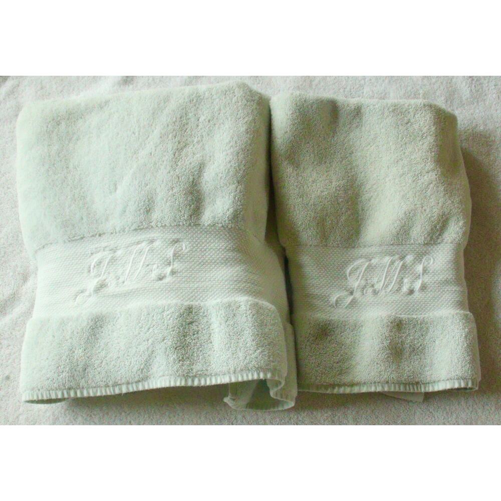 FRONTGATE Resort Collection Turkish Oversized Towel Bath Hand Set Green Mono